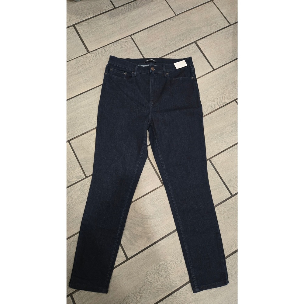 Calvin Klein Jeans Womens 14/32 High Rise Straight Leg Dark Wash Indigo Denim